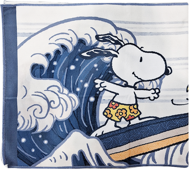 PEANUTS 史努比 大師鉅作毛巾 聚脂纖維 + 尼龍 75 x 33cm, 神奈川沖浪裏, 1條