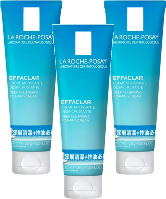 LA ROCHE POSAY 理膚寶水 深層控油泡沫洗面乳, 125ml, 3條