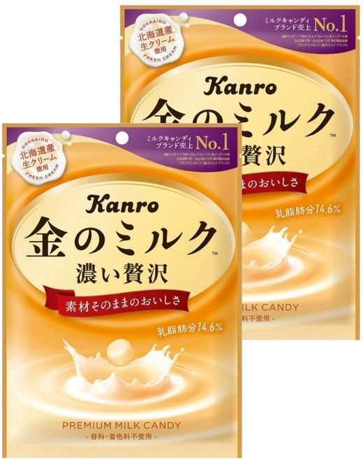 Kanro 甘樂 贅沢金牛奶糖, 2袋, 72g