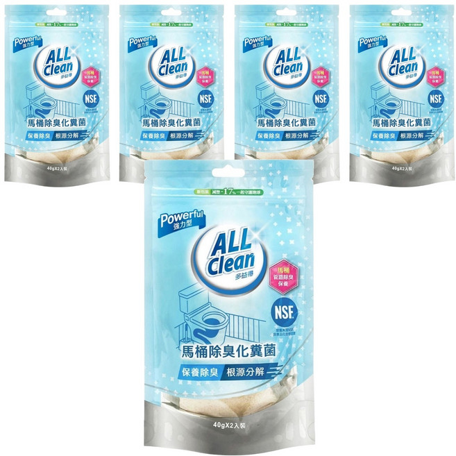 do it 多益得 ALL Clean 馬桶除臭化糞菌 2個, 5袋, 80g