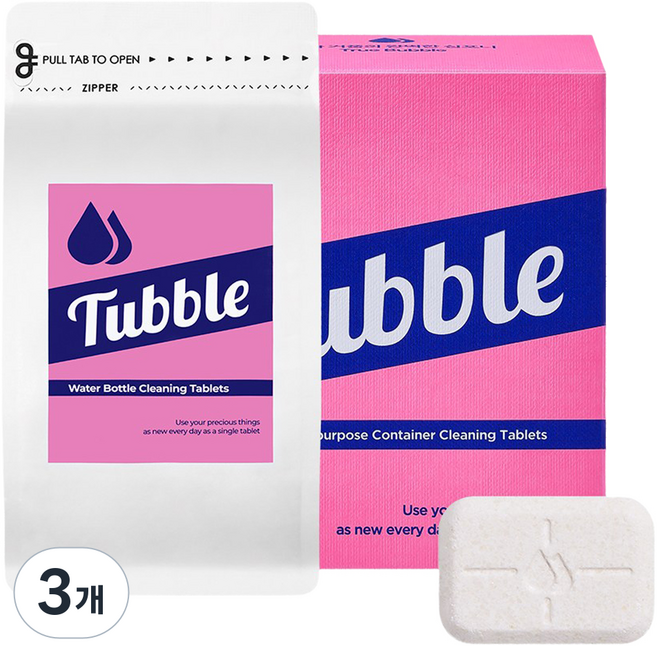 Tubble Easy Clean 多用途容器水杯發泡清潔錠, 240g, 3包
