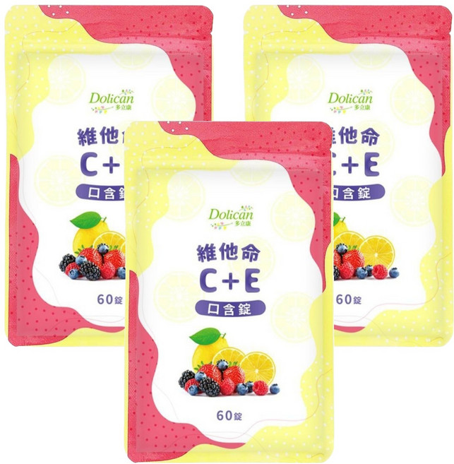 Dolican 多立康 維他命C + E 口含錠 520mg, 60錠, 3包