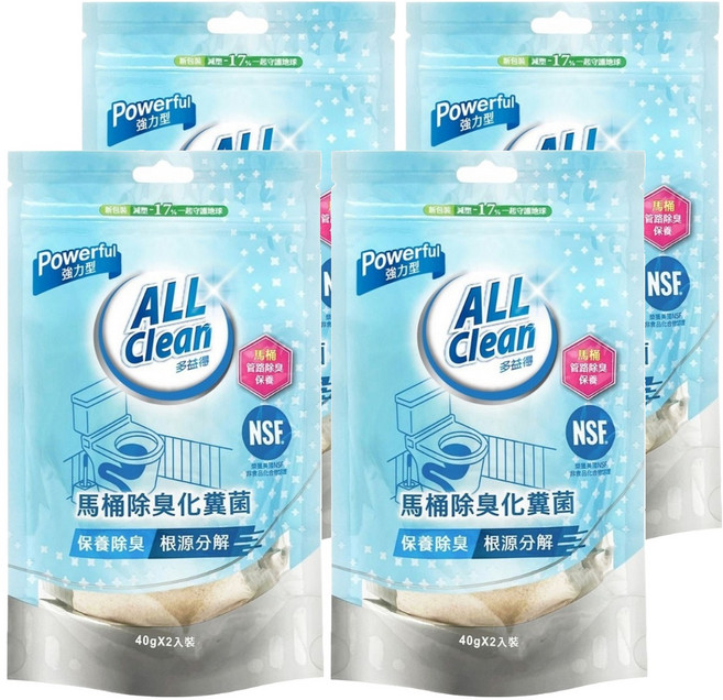 do it 多益得 ALL Clean 馬桶除臭化糞菌 2個, 4袋, 80g