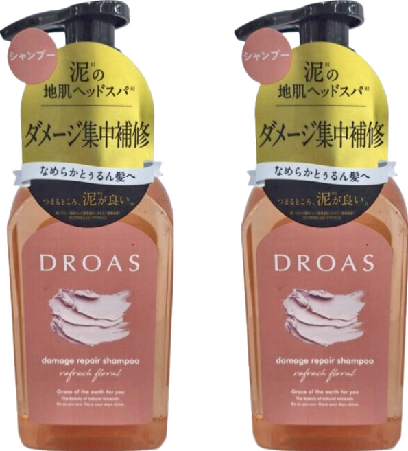 DROAS 熔岩泥 受損修復洗髮乳 花香, 400ml, 2瓶