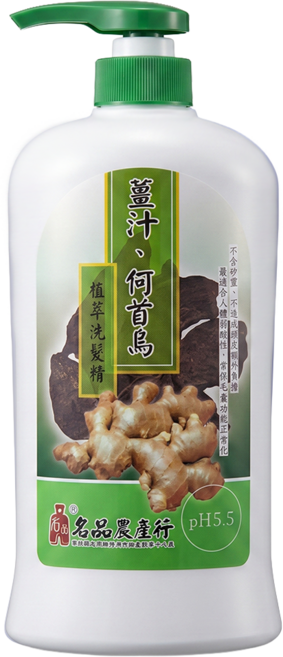 MINPIN 名品農產行 薑汁何首烏洗髮精, 830ml, 1瓶