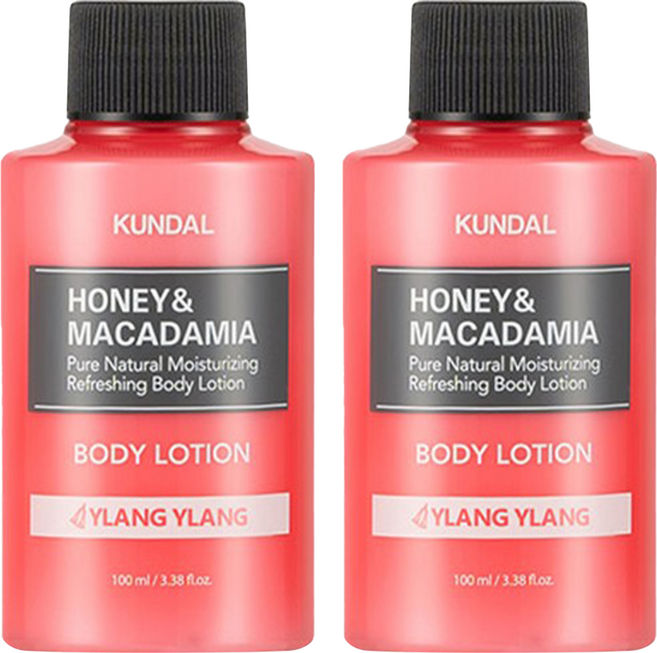 KUNDAL 昆黛爾 蜂蜜&澳洲堅果保濕潤膚乳 依蘭香, 100ml, 2瓶