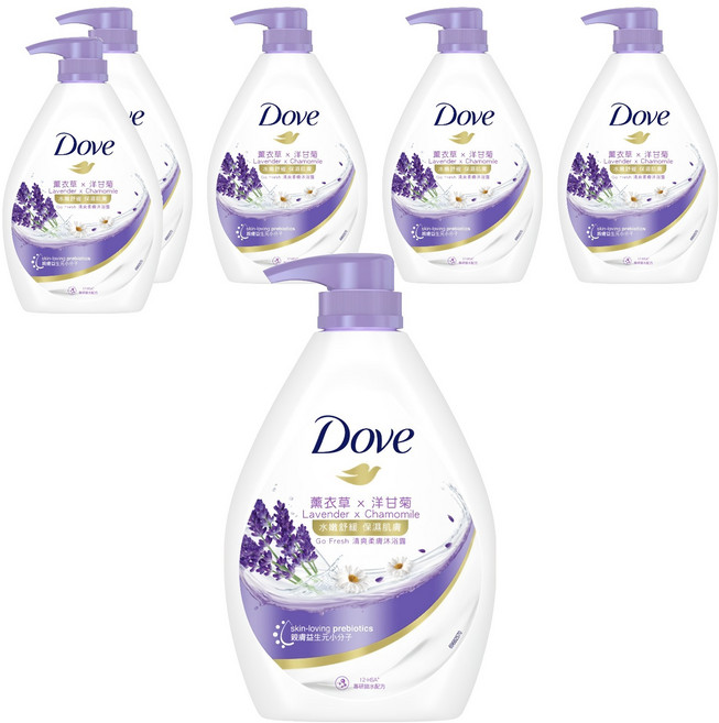 Dove 多芬 Go Fresh 清爽柔膚舒緩沐浴露 薰衣草 + 洋甘菊, 900g, 6瓶