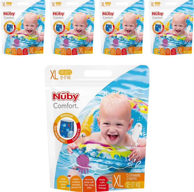 Nuby 游泳褲型尿布 男童, XL, 15片