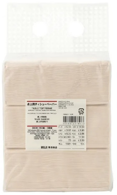 MUJI 無印良品 桌上用面紙3件組, 3件, 1組