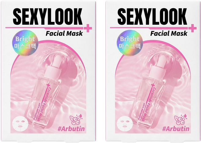 SEXYLOOK 西西露 韓國玻尿酸熊果素亮白面膜 27ml, 5入, 2組
