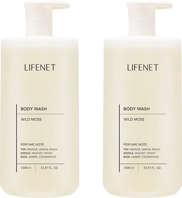 LIFENET 香氛沐浴露 Wild Moss, 1L, 2瓶