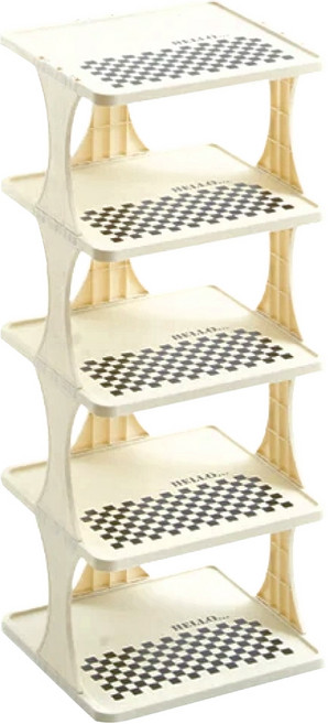 京太陽 5層黑白棋格鞋架 27 x 29.3 x 69.3cm, 黑白色, 1組