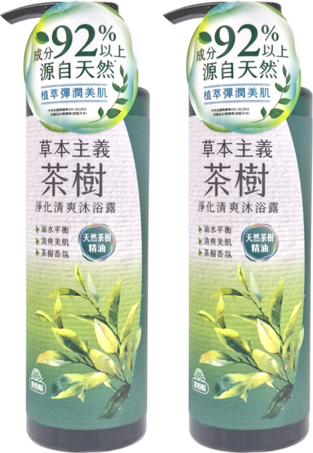 美吾髮 草本主義 茶樹淨化清爽沐浴露, 540ml, 2瓶