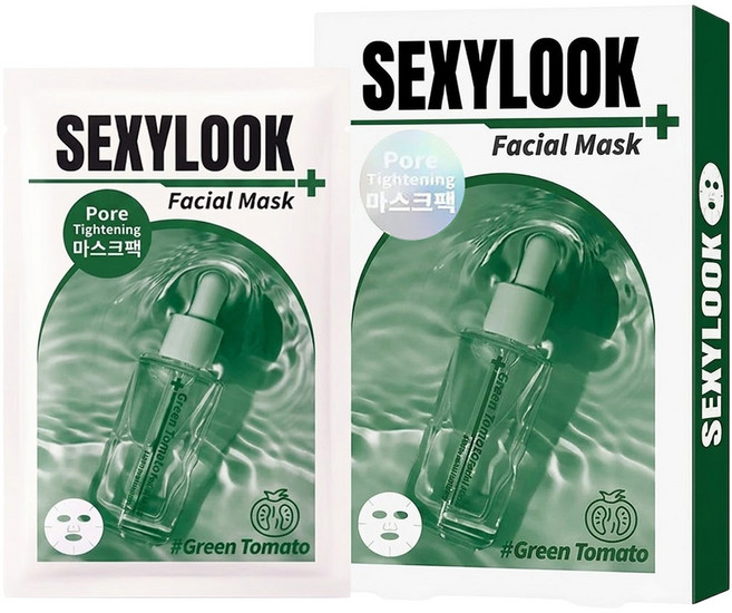 SEXYLOOK 西西露 韓國玻尿酸綠番茄舒緩面膜 27ml, 5入, 1組
