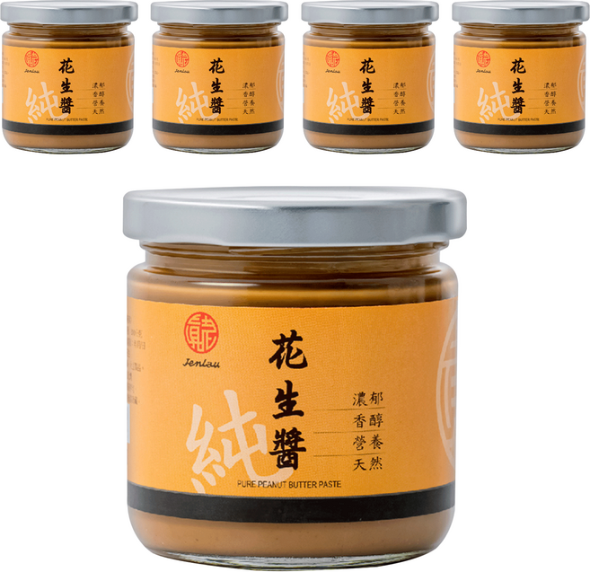 真老 純本產花生醬, 200g, 5罐