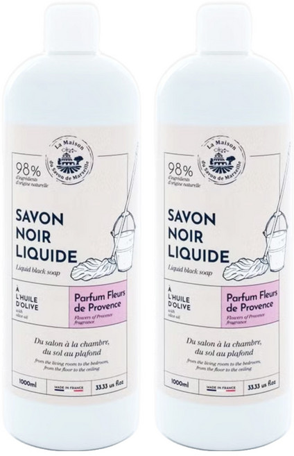 La Maison 馬賽皂之家 浪漫薰衣草正統馬賽家事黑皂液, 1L, 2瓶