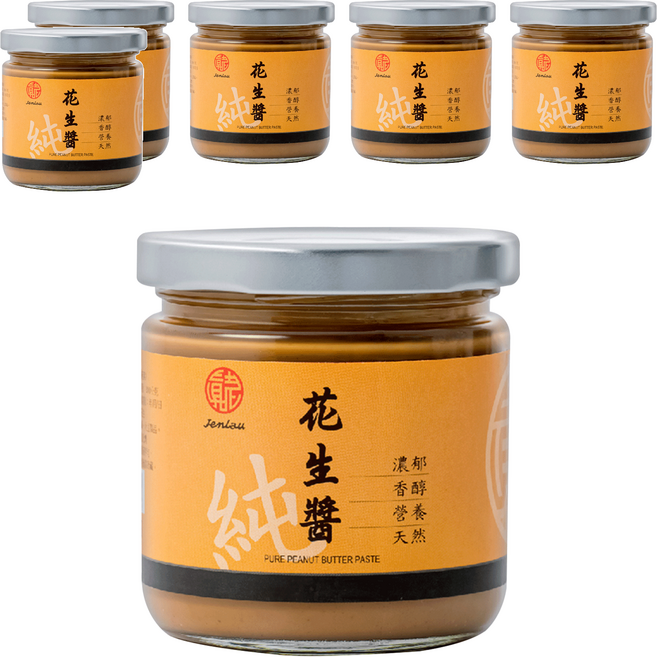 真老 純本產花生醬, 200g, 6罐
