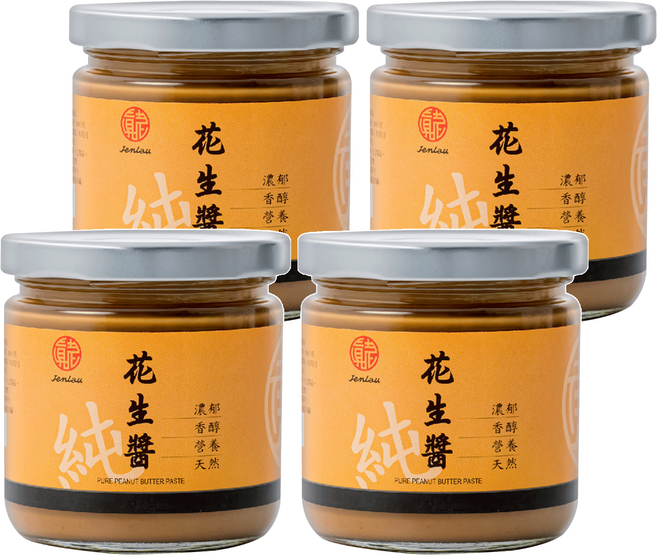 真老 純本產花生醬, 200g, 4罐