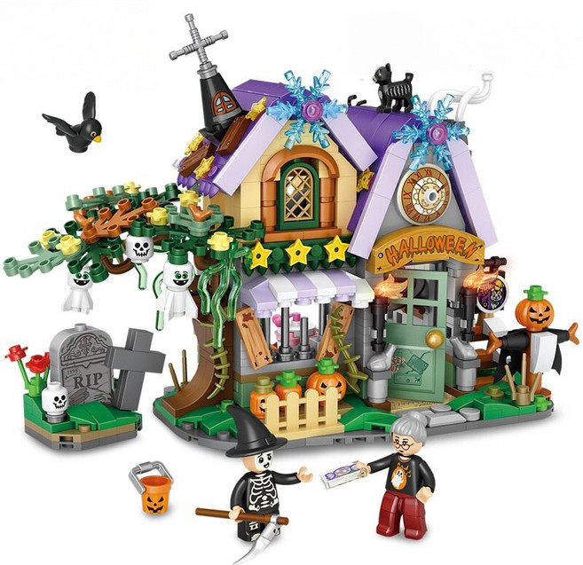 LoZ 積木 萬聖節小屋 LoZ-1233, 萬聖節小屋 多色, 1盒