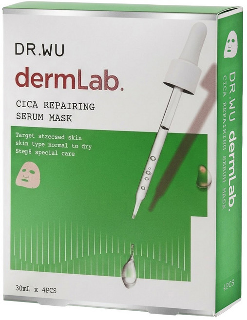 DR.WU 達爾膚 台灣公司貨 積雪草舒敏精華面膜, 4片, 1盒