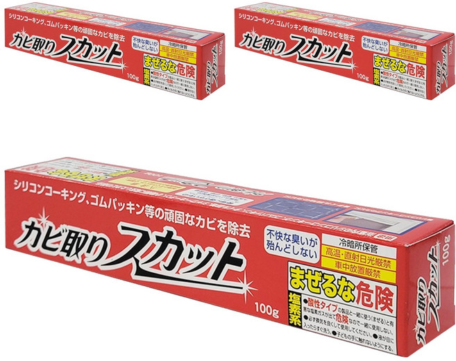 鈴木油脂 矽立清除霉凝膠 有效除霉 浴室/磁磚縫隙清潔 輕鬆去除霉根 日本製造, 100g, 3條