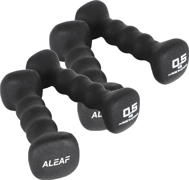 ALEAF 氯丁橡膠方形啞鈴, 0.5kg, 4個
