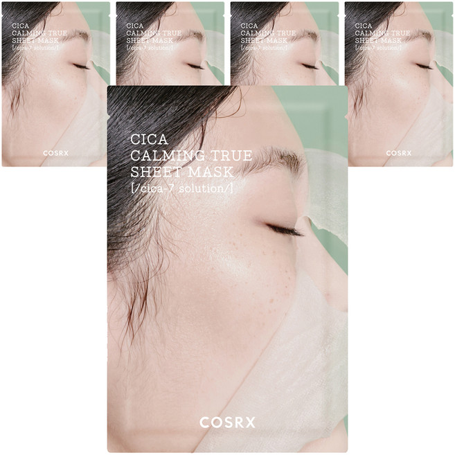 COSRX Pure Fit 積雪草鎮靜舒緩真正面膜, 1入, 5個
