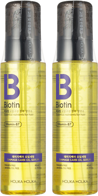 HOLIKA HOLIKA 生物素損傷修護精油精華, 80ml, 2個