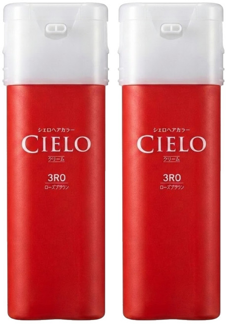 CIELO 宣若 EX 染髮霜 簡單一按 白髮專用 1劑40g + 2劑40g, 3RO 玫瑰棕, 2盒