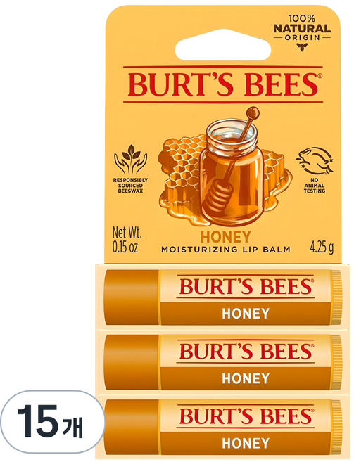 BURT'S BEES 蜂蠟護唇膏, Honey, 12.75g, 5組