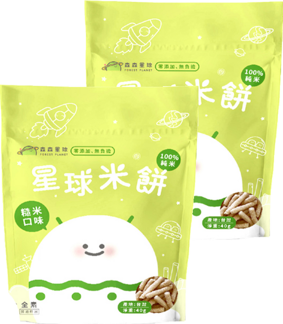 FOREST PLANET 森森星球 米餅, 糙米, 40g, 2包