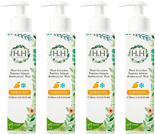 HH 草本新淨界 私密植萃抗菌潔淨露 柑橘涼感, 200ml, 4瓶