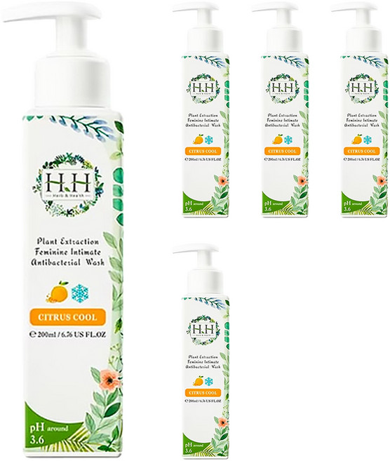 HH 草本新淨界 私密植萃抗菌潔淨露 柑橘涼感, 200ml, 5瓶