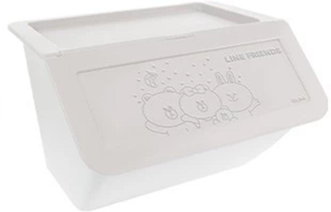 收納王妃 LINE FRIENDS 上掀式浮雕收納箱 派對款3件組, 北歐白色, 1組