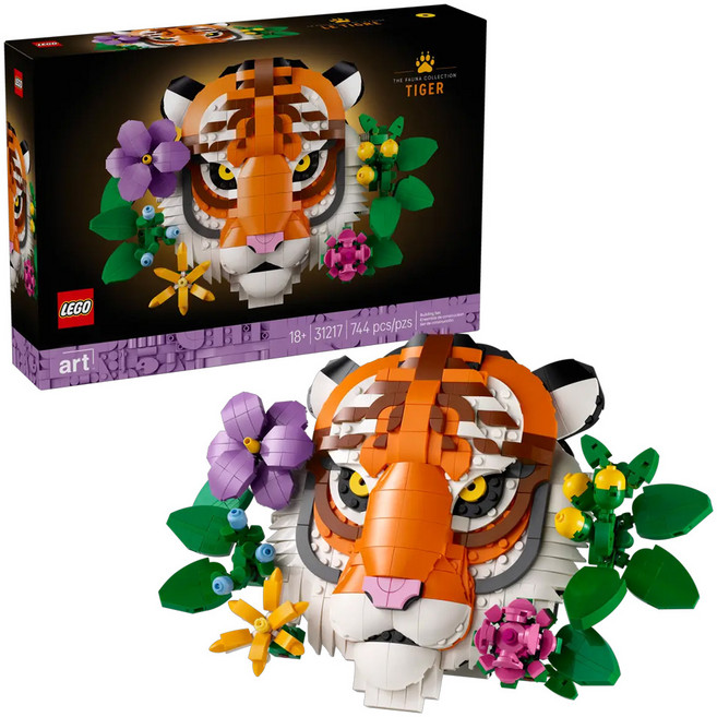 LEGO 樂高 ART藝術 動物群系列 老虎積木 (744片) - 成人創意拼砌模型, 1組, 老虎