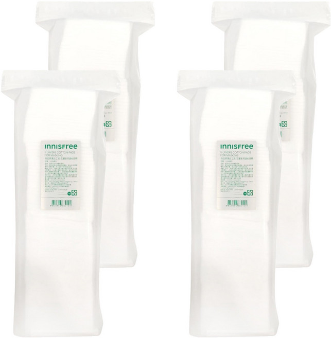 INNISFREE 台灣公司貨 妝自然美妝工具 5層多用途化妝棉 濕敷用, 80片, 4包