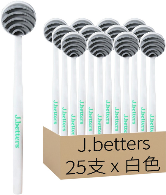 J.betters 舌苔清潔刷 190 x 33mm 白色, 25支