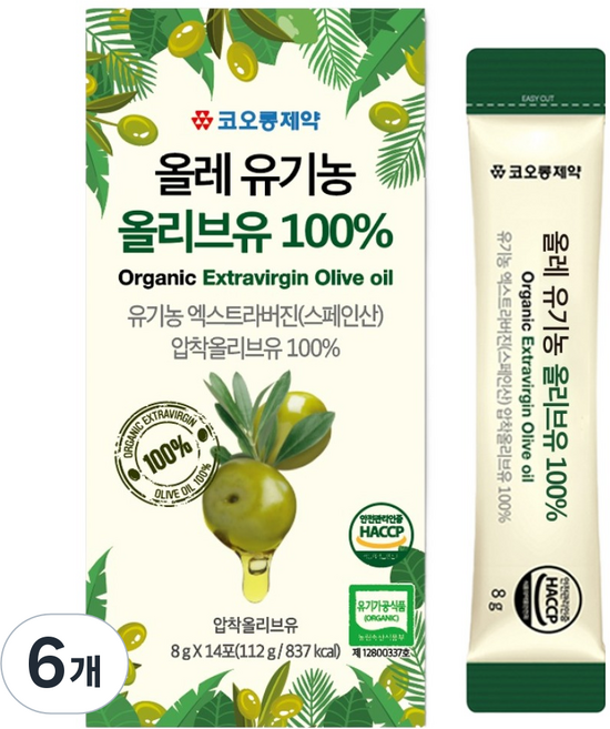 KOLON PHARMA Olive 100%有機橄欖油, 112g, 6個