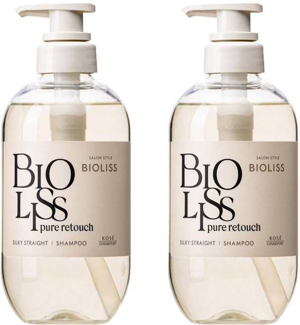 KOSE 高絲 BIOLISS 苾歐莉絲 PURE系列洗髮乳 直髮柔順, 480ml, 2瓶