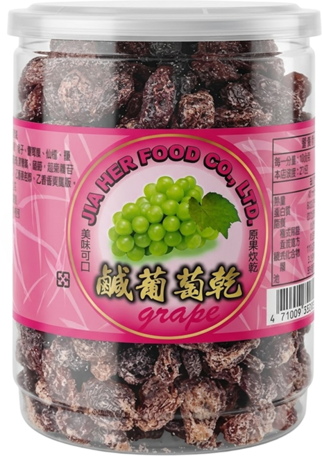 嘉禾食品 鹹葡萄乾, 370g, 1罐