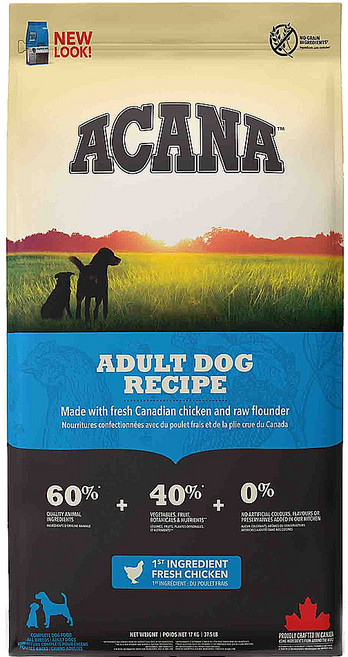 ACANA 愛肯拿 潔牙成犬無穀 乾飼料, 新鮮雞肉 + 火雞肉, 17000g, 1袋