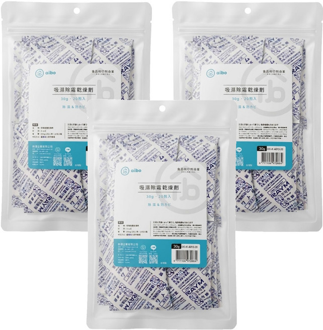 aibo 吸濕除霉 乾燥劑 台灣製 20包, 600g, 3袋