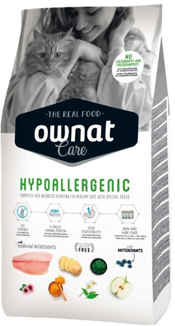 ownat 歐娜特 CARE系列 貓用 無穀無麩質低敏機能照護配方乾飼料 新鮮多種魚 + 水解鮭魚, 機能照護配方, 1500g, 1袋