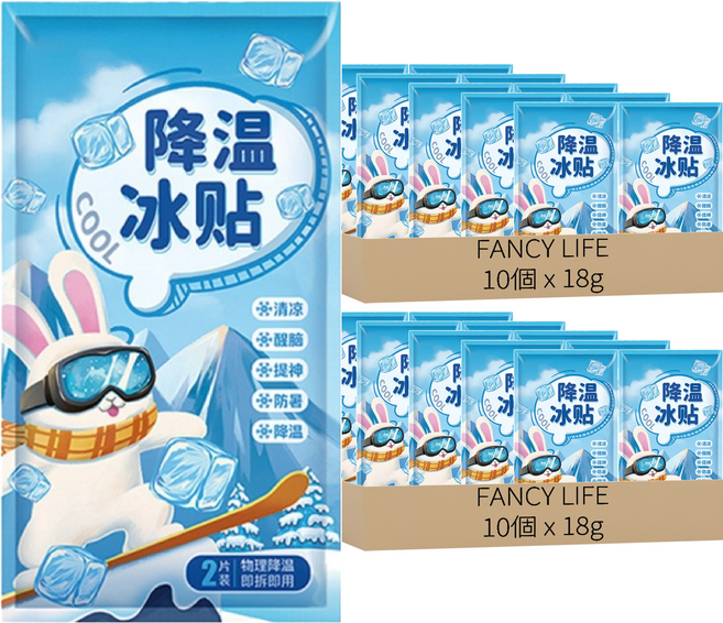 FANCY LIFE 清爽冰涼貼 薄荷味 10個裝, 2組
