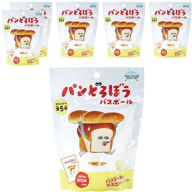 日本 nol BANDAI 麵包小偷入浴球 麵包香味 60g, 混合顏色, 6個