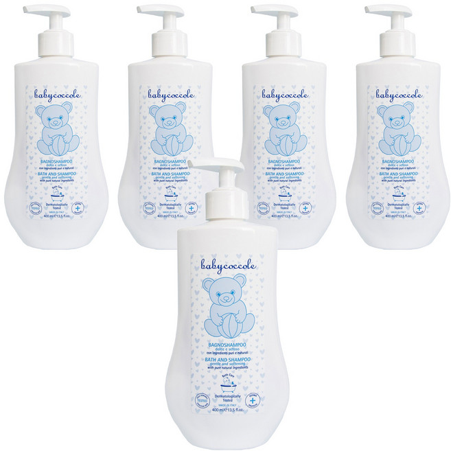 babycoccole 寶貝可可麗 二合一洗髮沐浴露, 5瓶, 400ml