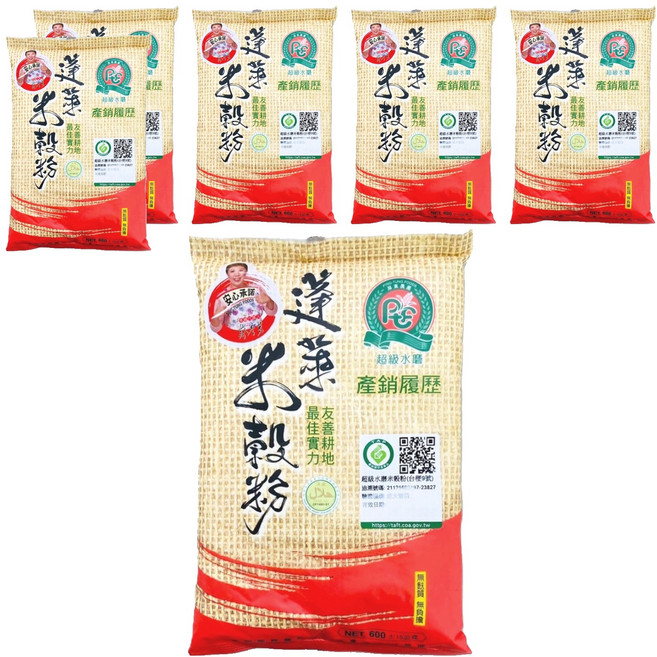 屏東農產 超級水磨米穀粉, 600g, 6包