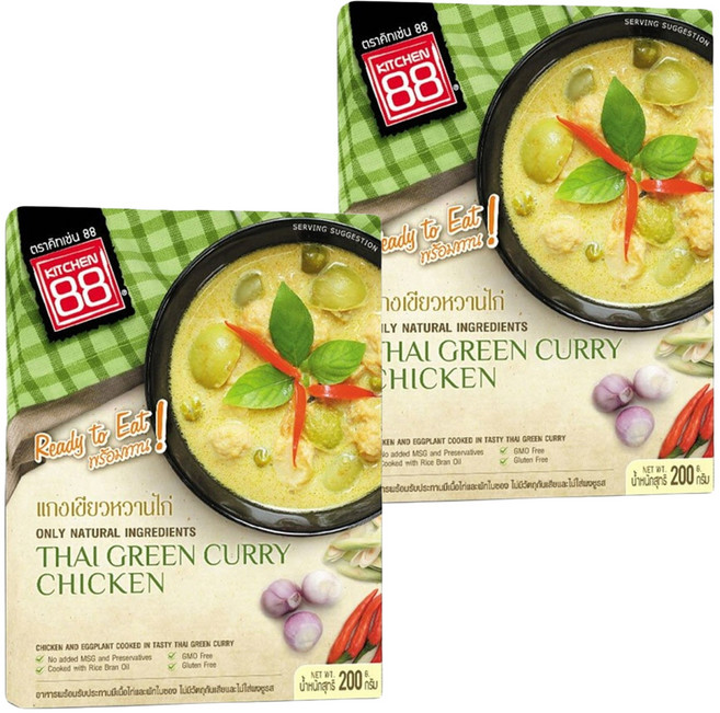 KITCHEN 88 泰式綠咖哩雞即食調理包, 200g, 2盒