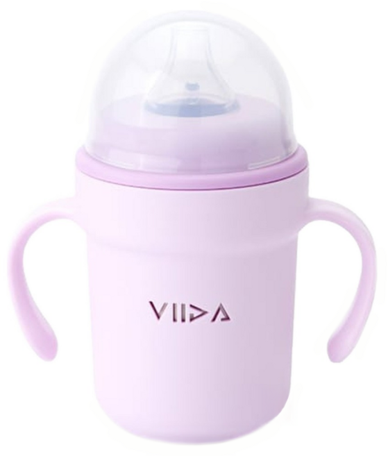 VIIDA Soufflé 鴨嘴型抗菌不鏽鋼學習杯, 薰衣草紫, 330ml, 1個