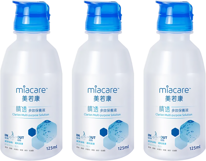 miacare 美若康 多效隱形眼鏡保養液, 125ml, 3瓶